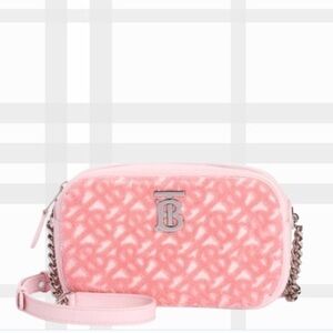 BURBERRY Lola TB Monogram Toweling Camera Crossbody-Primrose Pink